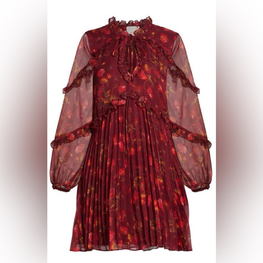 Cinq a Sept Robin Floral Print Long Sleeve Dress - Picture 5 of 7